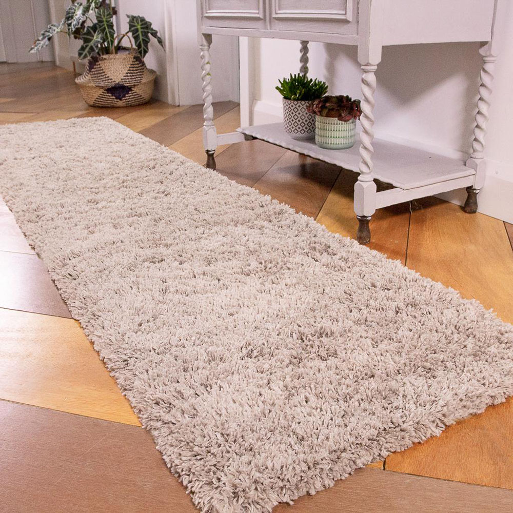 Kukoon Nore Beige Shaggy Rug 60 x 240cm Image 1