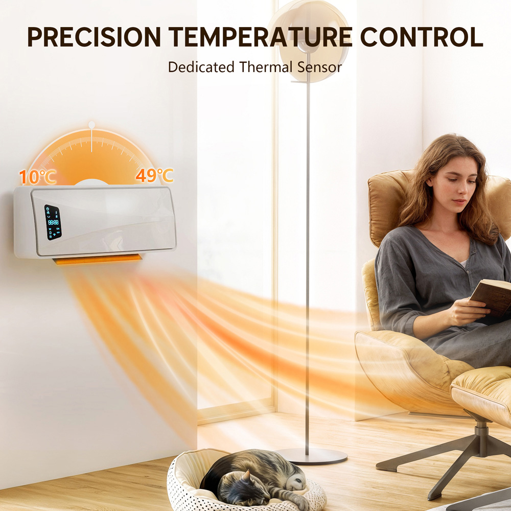 HOMCOM White Ceramic Electric Heater with Fan 2000W Image 7