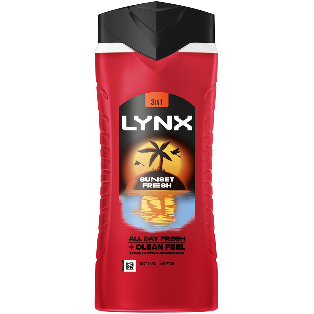 Lynx Men Sunset Fresh 3-in-1 Body Wash 500ml 24 Pack Image 2