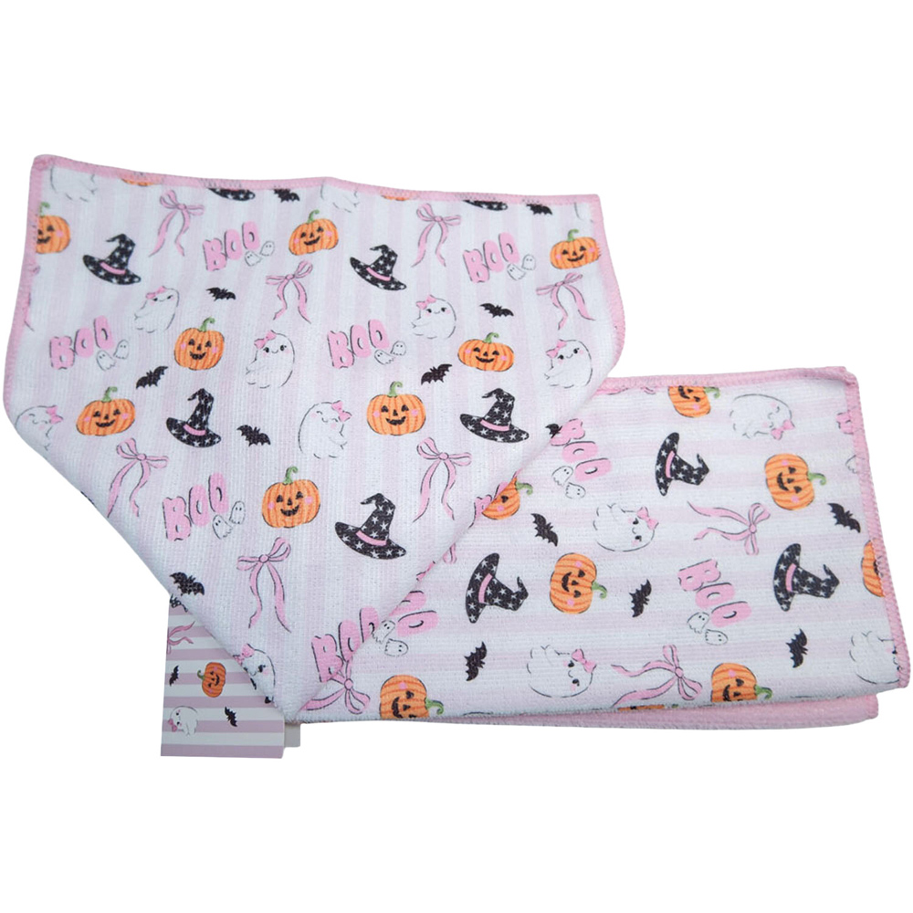 Pack of 5 Halloween Microfibre Cloths Pink Image 3