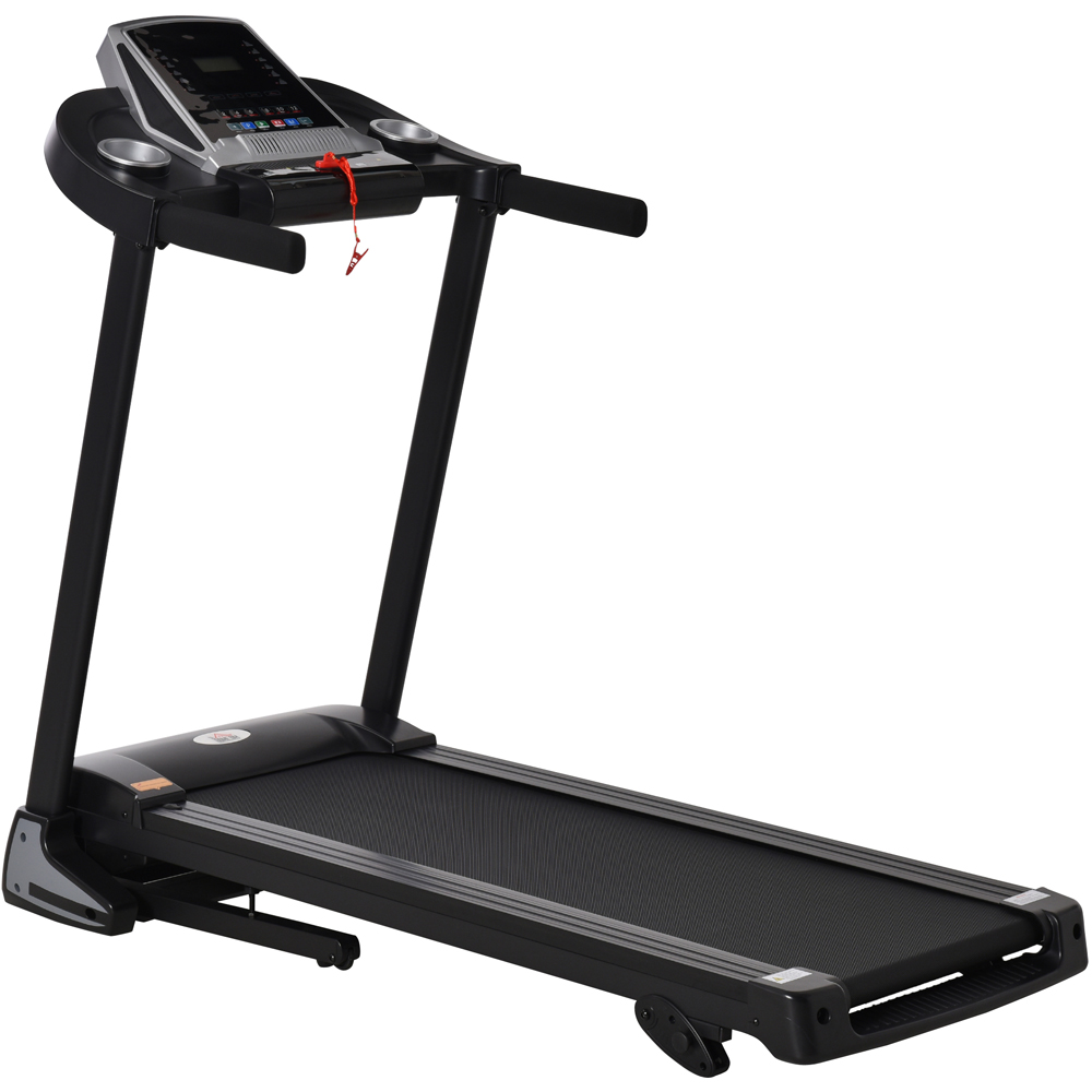 HOMCOM Black Foldable Motorised Treadmill with LED Display Image 1