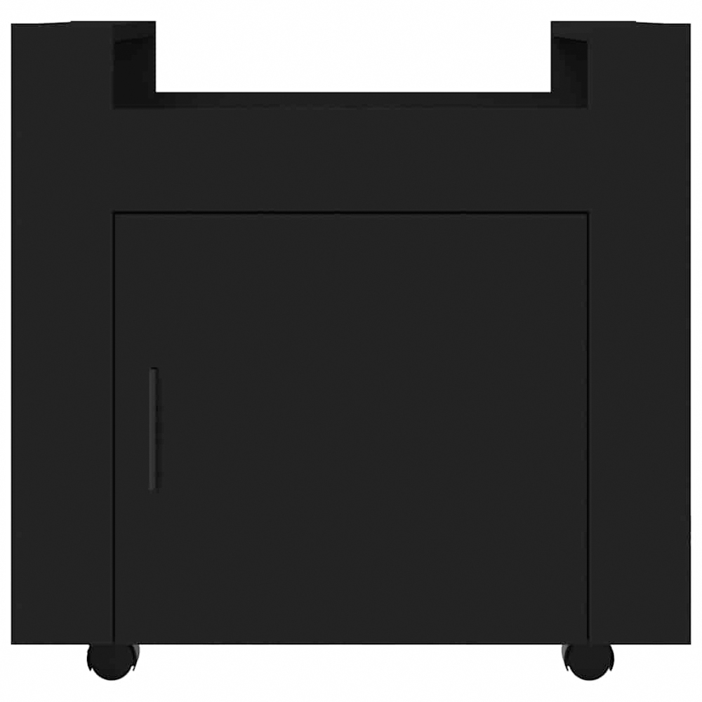 vidaXL Single Door Single Shelf Black Sonoma Wooden Desk Trolley Image 6
