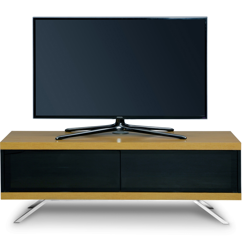 MDA Designs Tucana 1200 Hybrid 2 Drawer Oak TV Cabinet Image 4