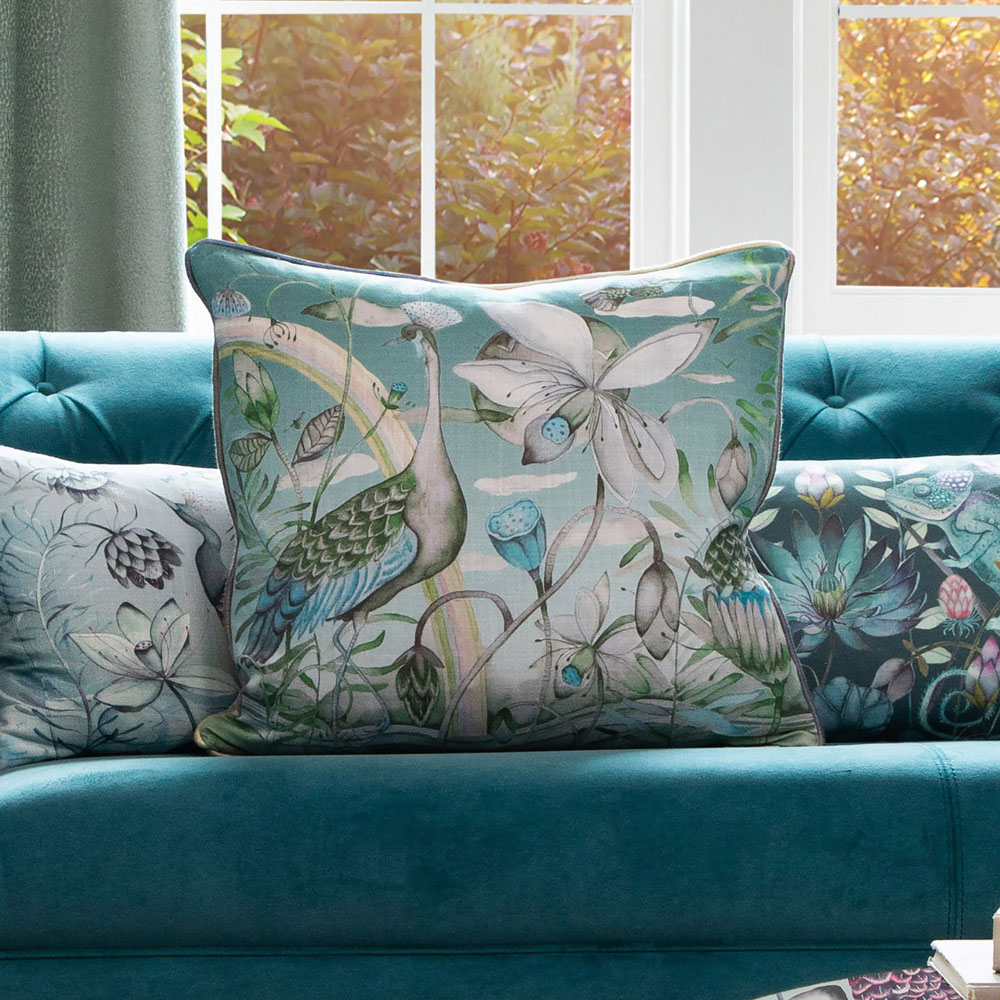 Voyage Maison Luan Emerald Printed Feather Rich Cushion 55 x 55cm Image 2
