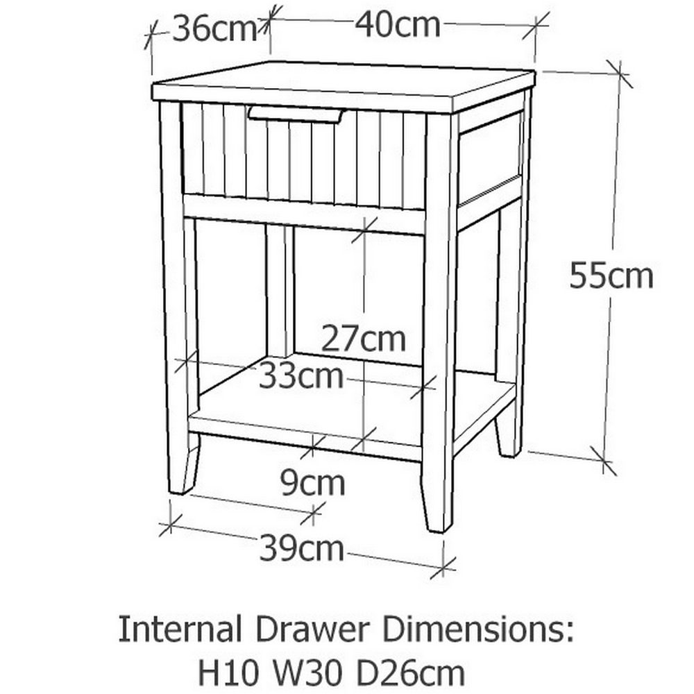 Monti Single Drawer Black Bedside Table Image 9