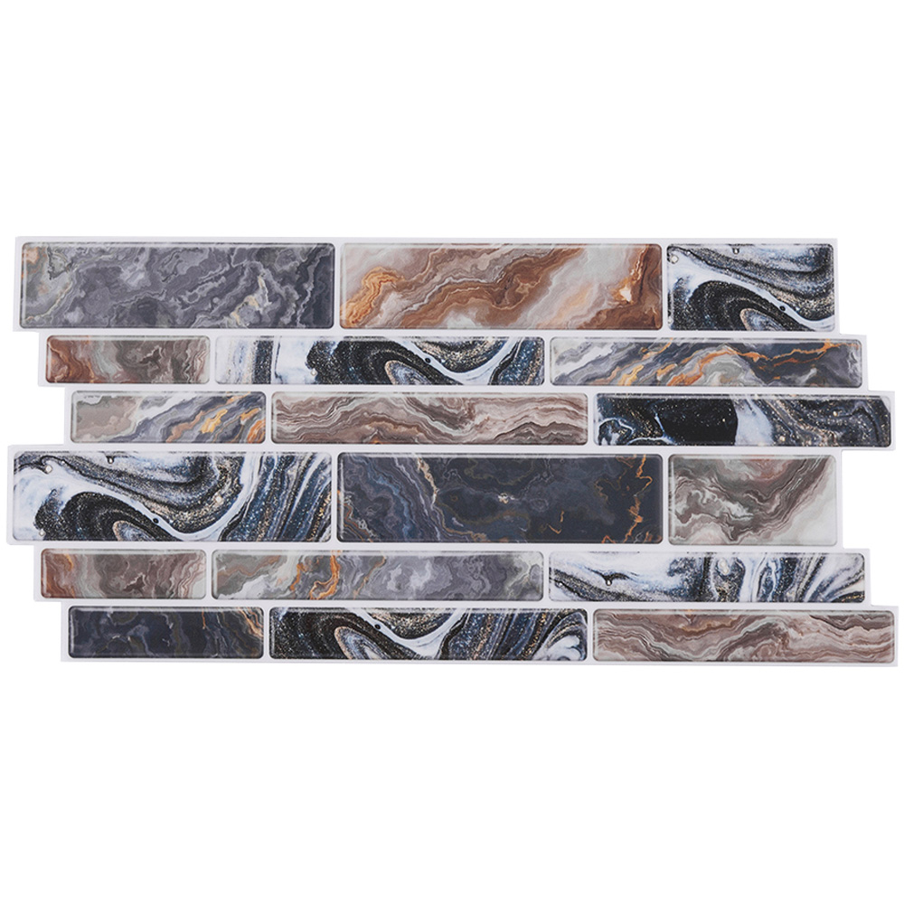 Living and Home Marble Effect Multicolour Self-Adhesive Wall Tile Sticker 20 Pack Image 2