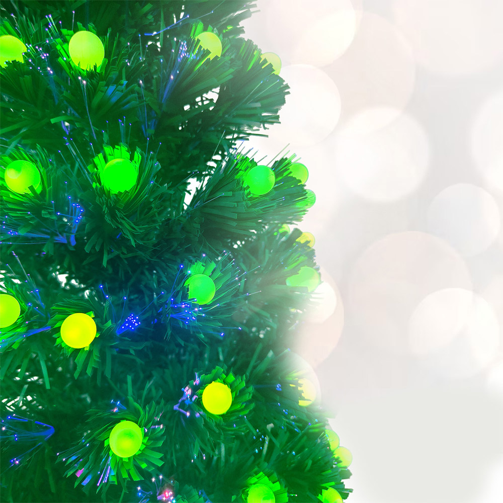 Noel Square Pre Lit LED Fibre Optic Xmas Tree 2.9ft Image 3