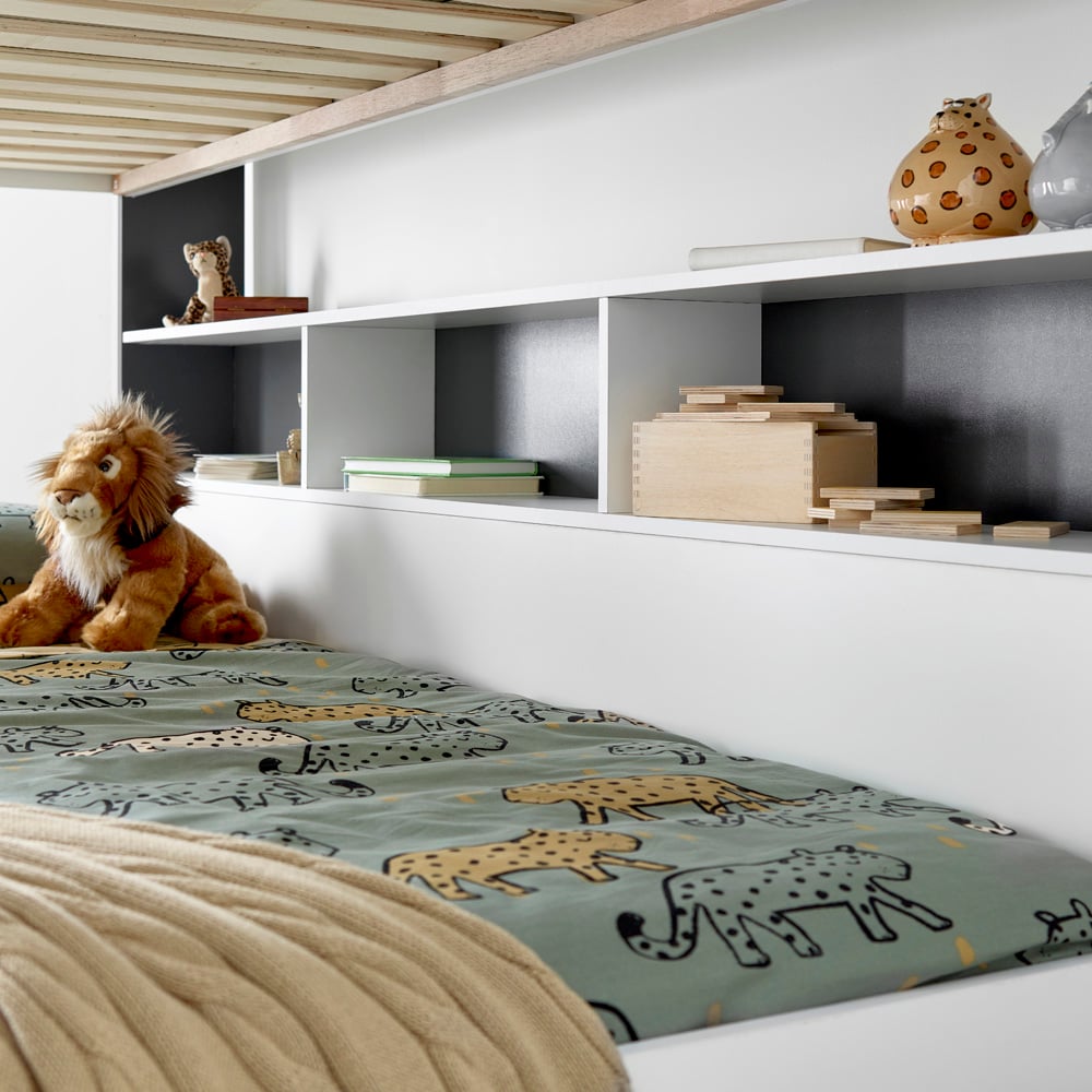 Oliver Grey and White Storage Bunk Bed Image 2