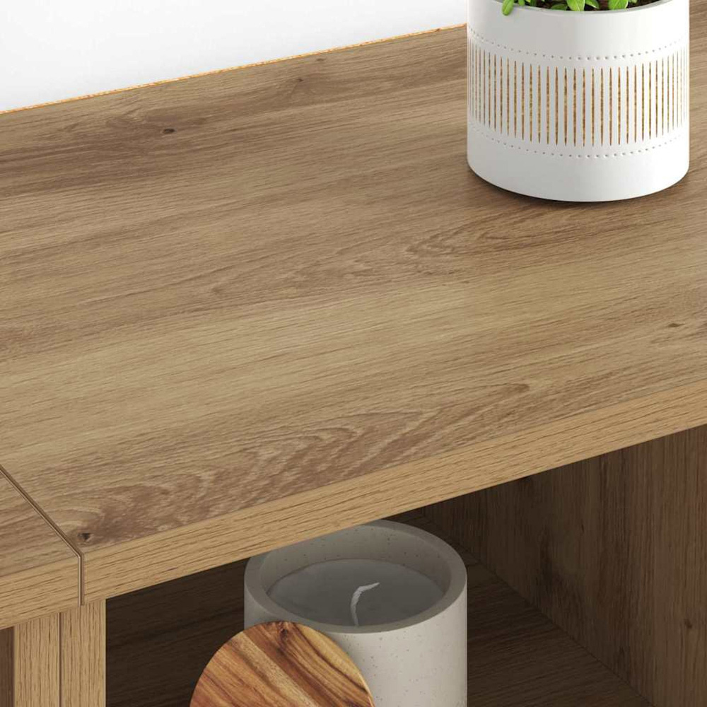 vidaXL 2 Door 2 Shelf Artisan Oak Compact Sideboard Set of 2 Image 4