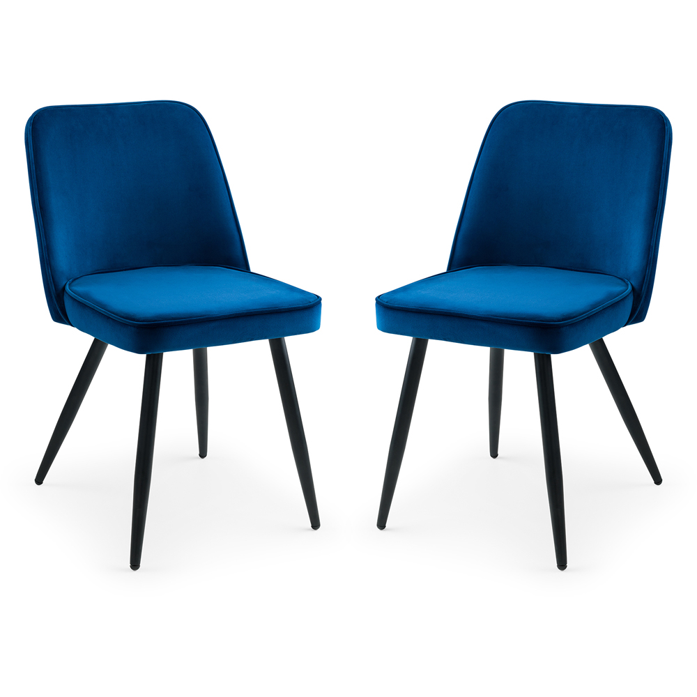 Julian Bowen Burgess Set of 2 Blue Dining Chair Image 2