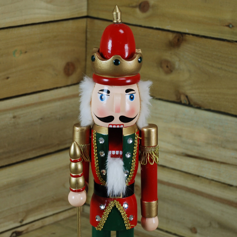 Samuel Alexander Wooden Nutcracker Soldier Decoration with Red Jacket and Green Trousers Image 3