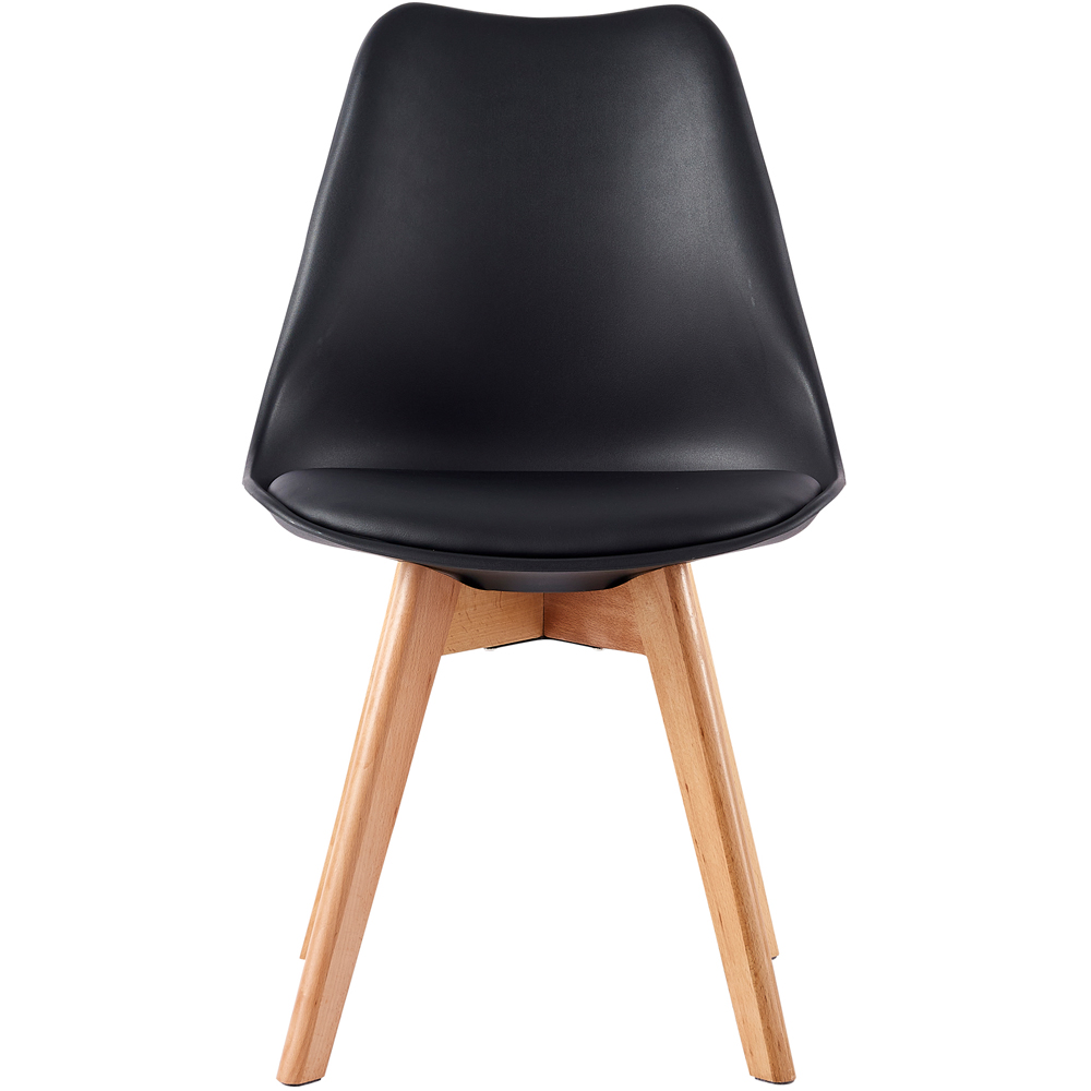 Eva Set of 6 Black Padded Dining Chairs Image 3