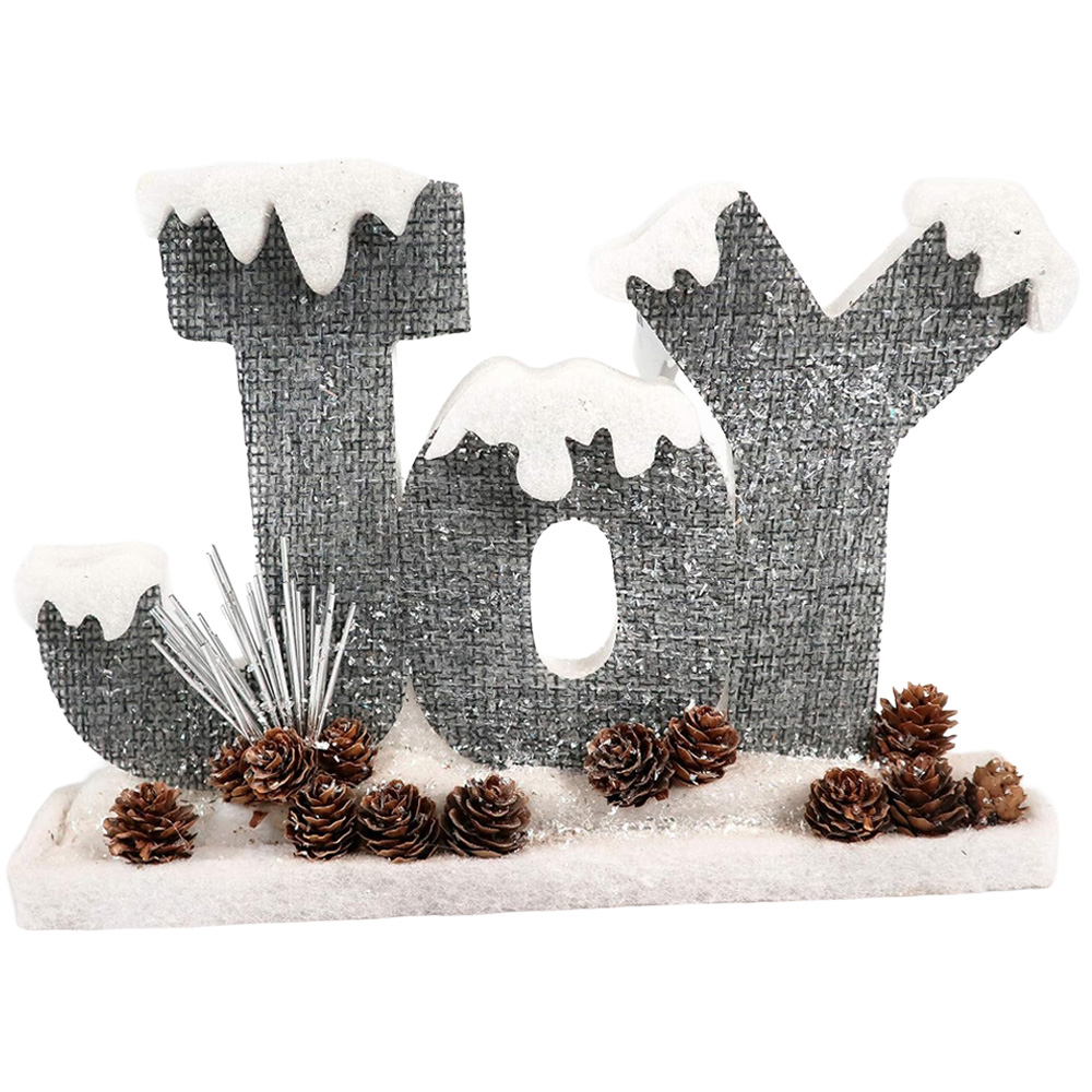 Shatchi Glitter Foam Joy Letter Sign Christmas Decoration 31cm Image 1