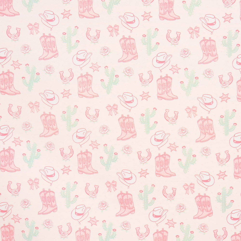 Cow Girl Gift Wrapping Paper Pink Image 4