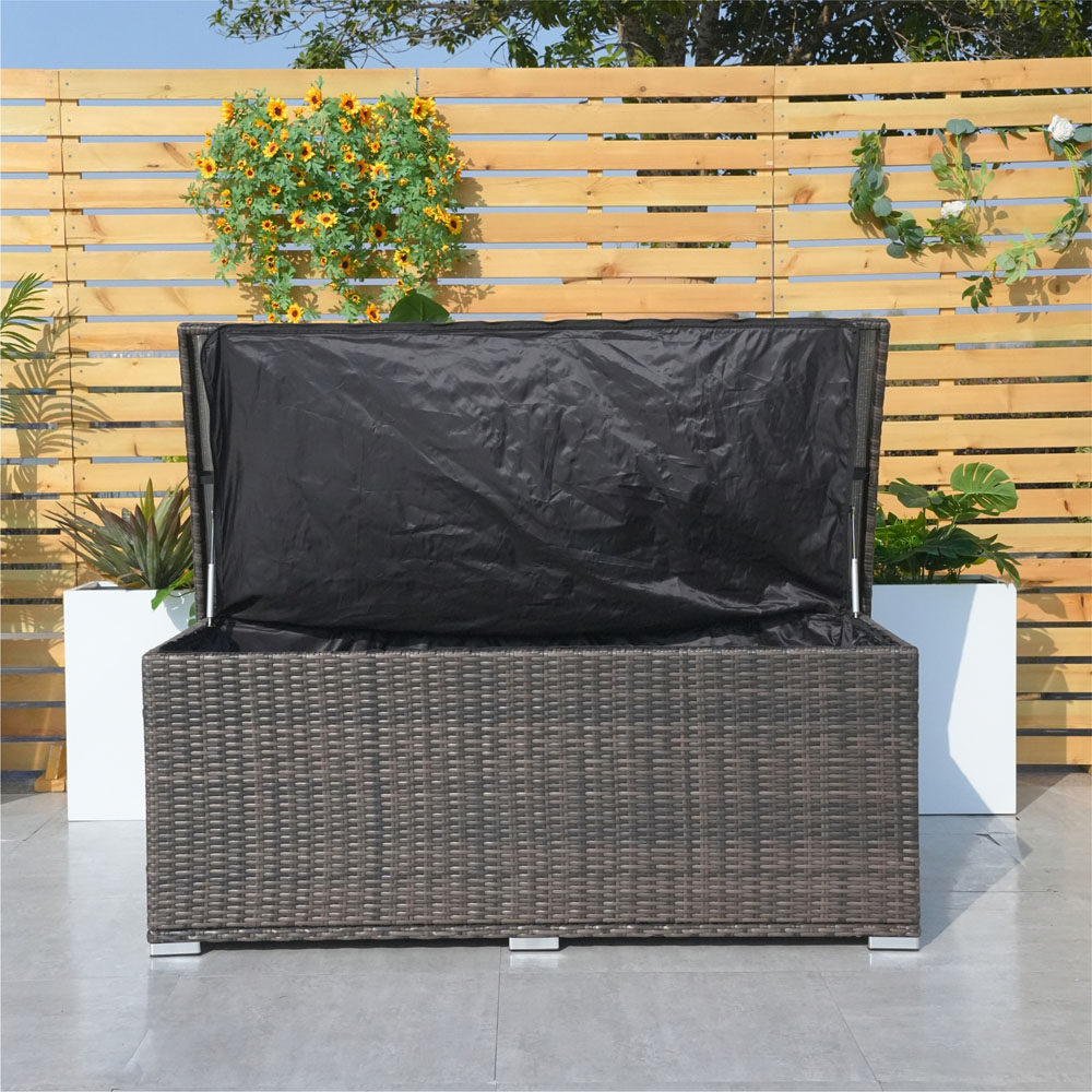 Direct Wicker 495L Medium Brown Garden Rattan Storage Box Image 3