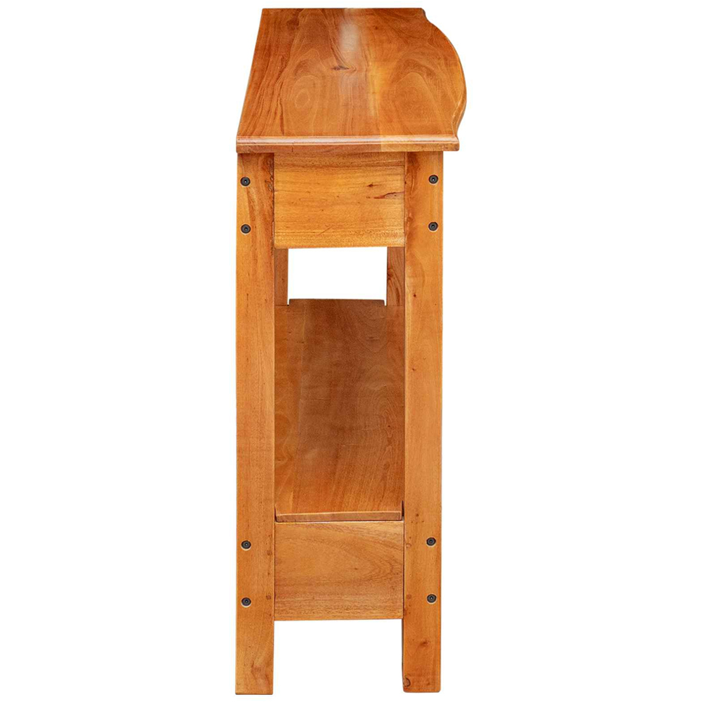 vidaXL 6 Drawer Single Shelf Natural Solid Mahogany Wood Rustic Console Table Image 6