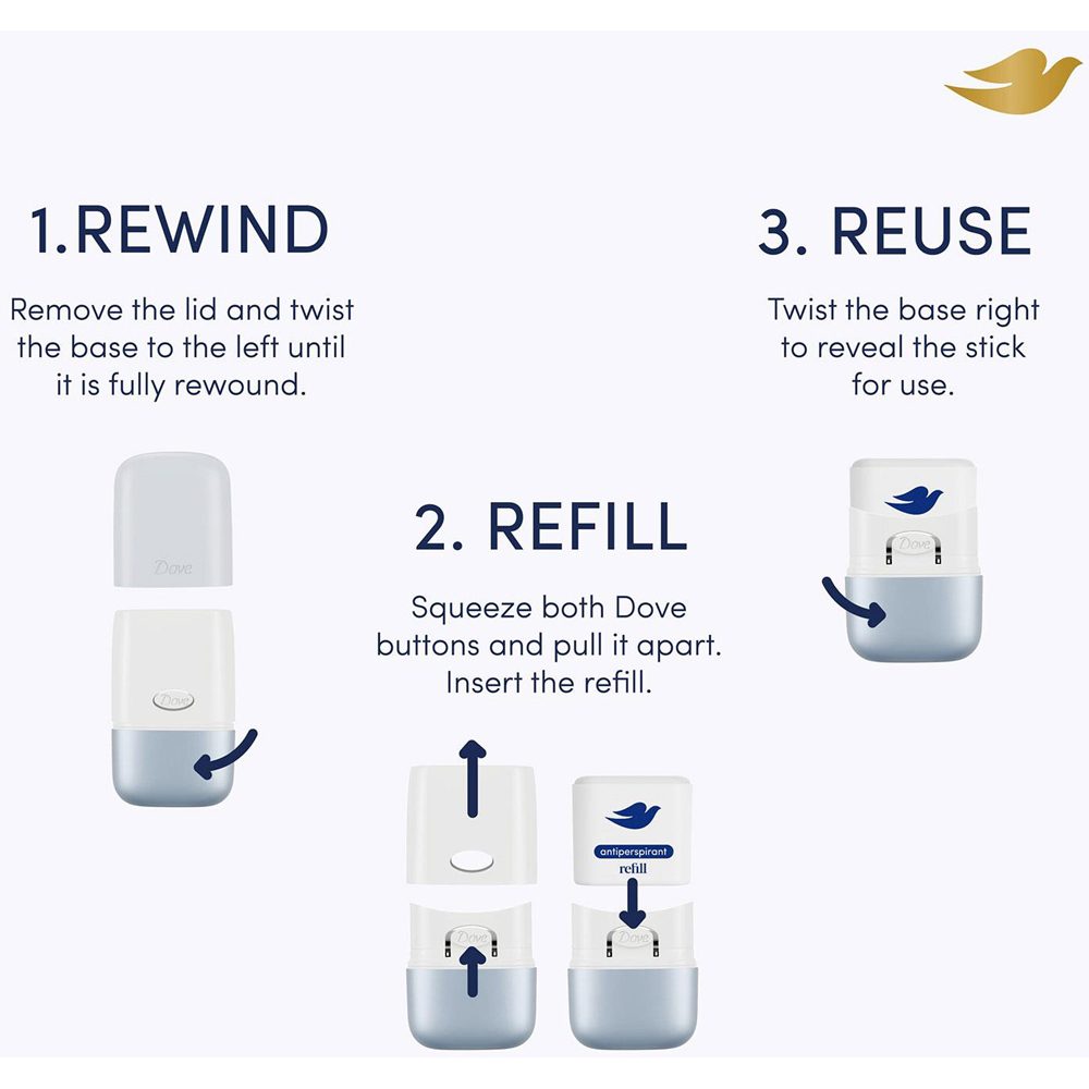 Dove No.1 Original Antiperspirant Starter Kit Case and Refill 35ml 6 Pack Image 5