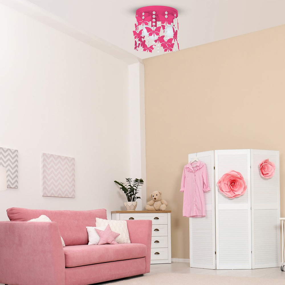 Milagro Angelica Hot Pink Ceiling Lamp 230V Image 2