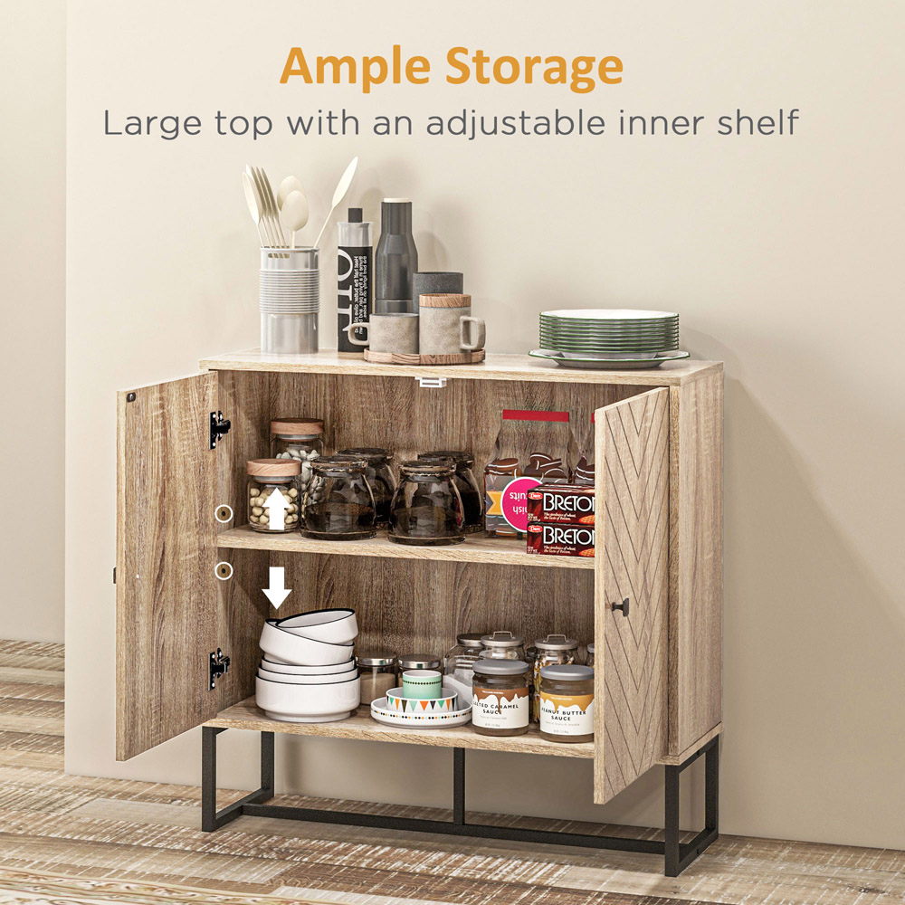 HOMCOM Embossed Arrow Storage Cabinet Image 7