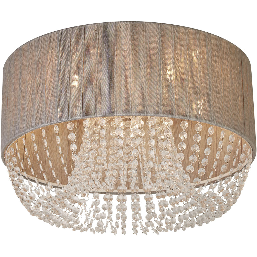 Lighting Collection Contessa 5 Light Grey Ceiling Flush Light Image 3