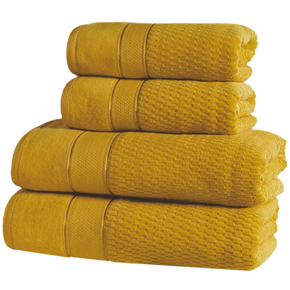 Rapport Home Royal Ochre Velvet Woven Cotton Face Cloth Image 3