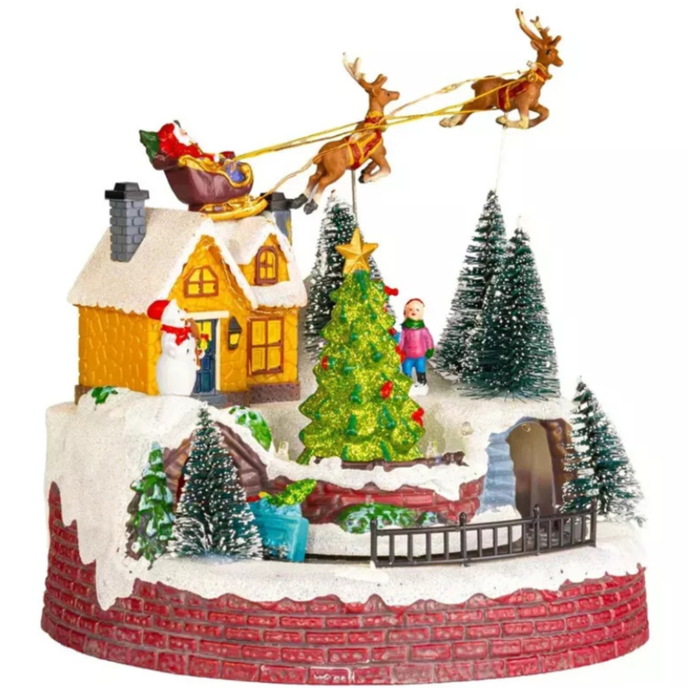 Marco Paul LED Santa Sleigh Christmas Village Scene Decoration Image 1