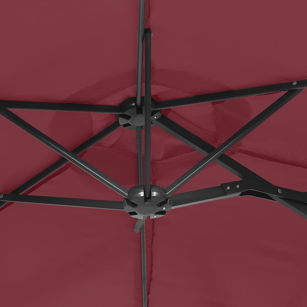 vidaXL Red Double Head LED Garden Parasol 3m Image 8