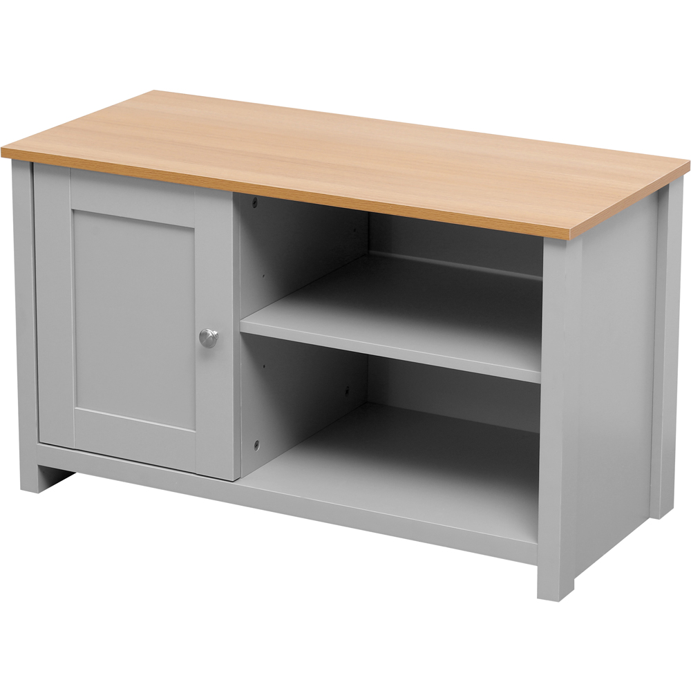 FurnitureHMD Single Door 2 Shelf Grey and Oak Effect Wooden TV Unit Image 2