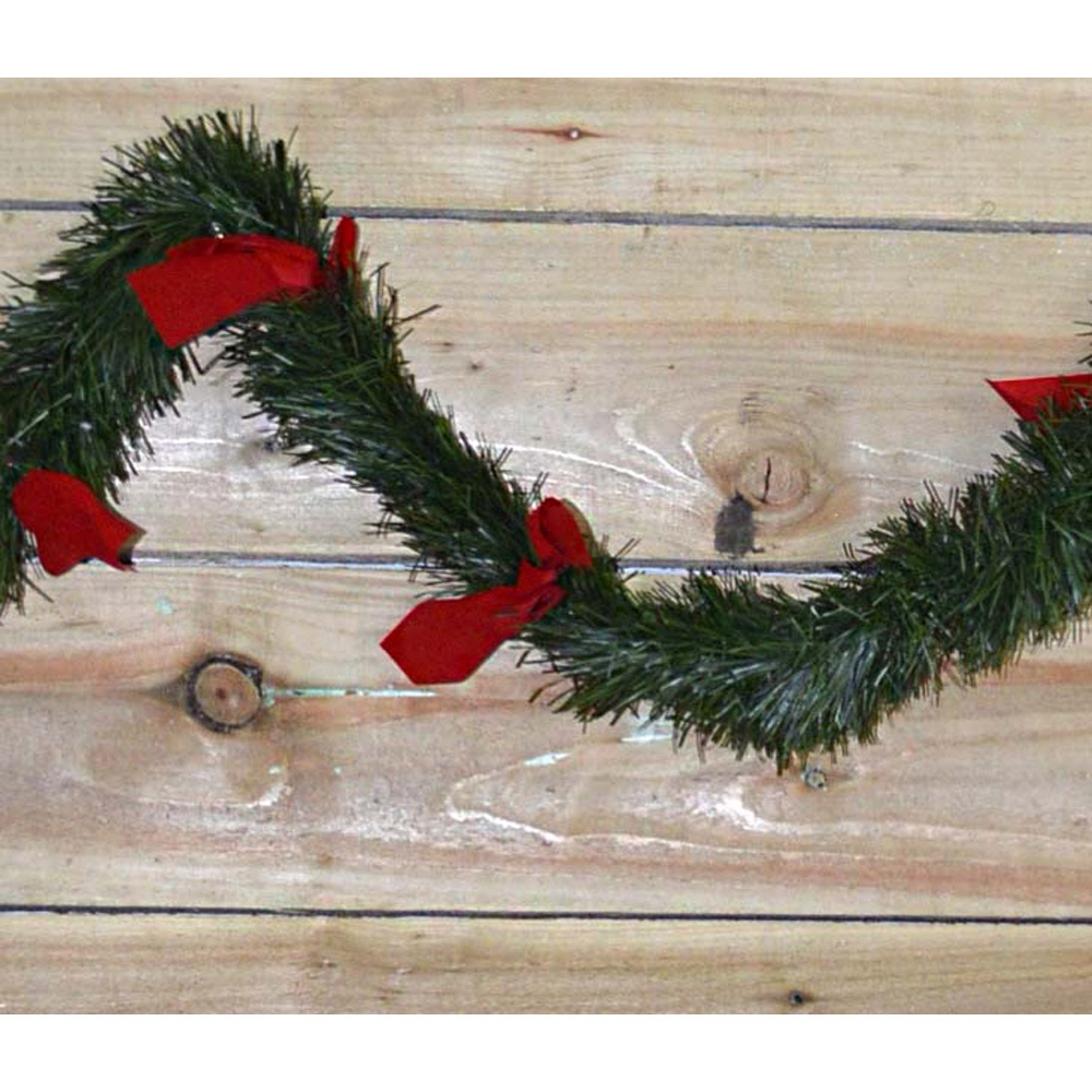 Premier Green Christmas Tinsel with Red Bows 270cm Image 5