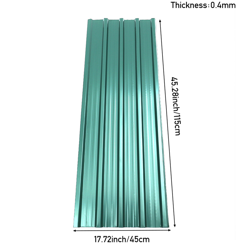 Living and Home 12 Piece Dark Green Zinc Steel Corrugated Pre Drilled Roof Panel 45 x 115cm Image 9