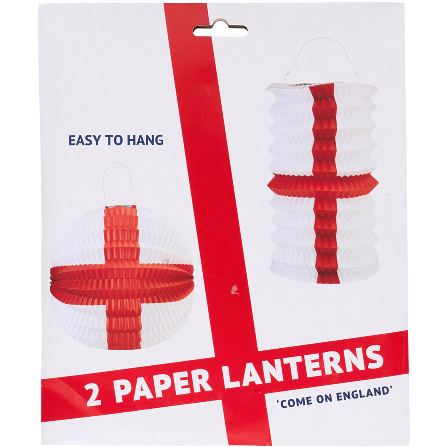 Pack of 2 World Cup 2026 England Paper Lanterns Image 1
