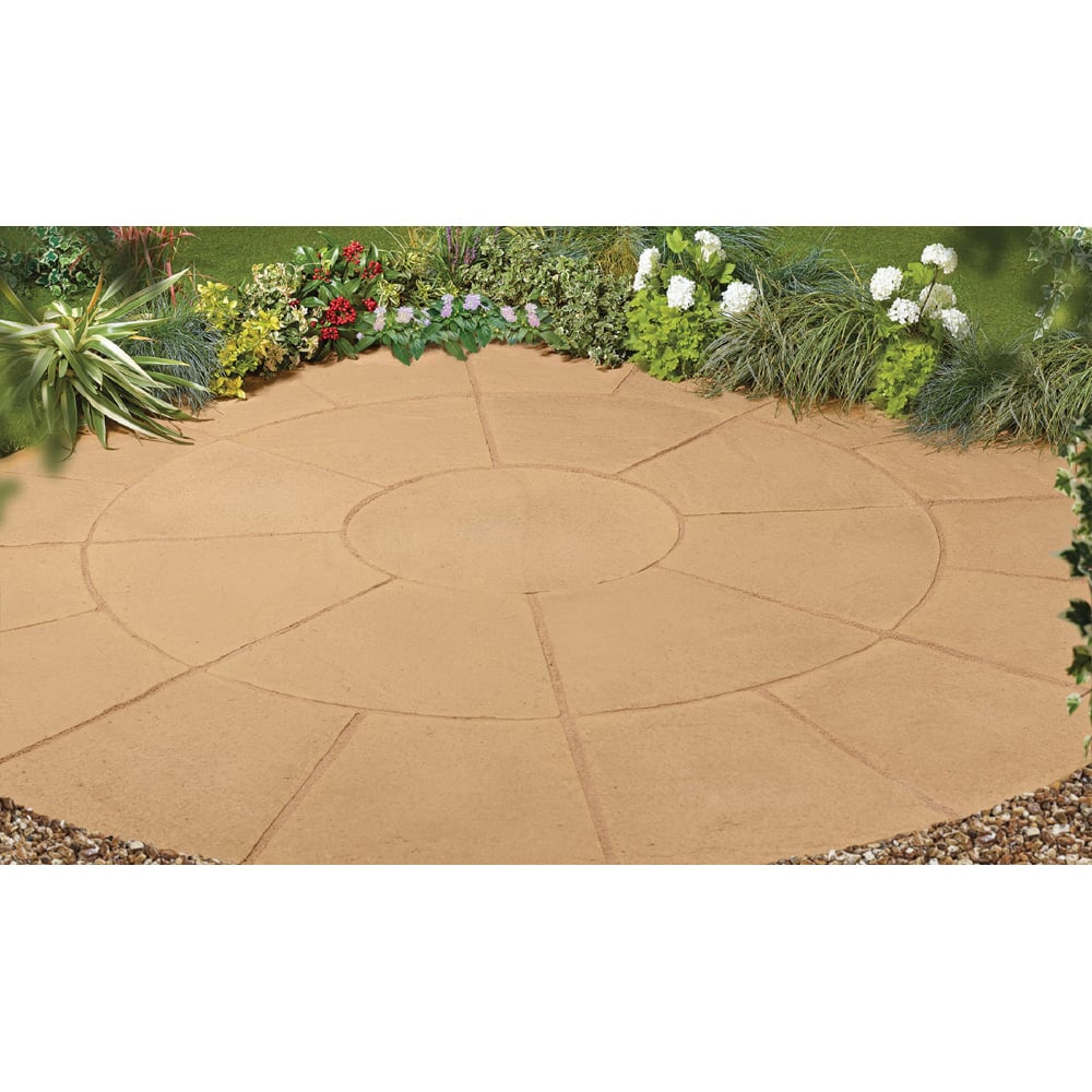 Stylish Stone Chantry Circle Paving Kit 2.4m Gold Image 2