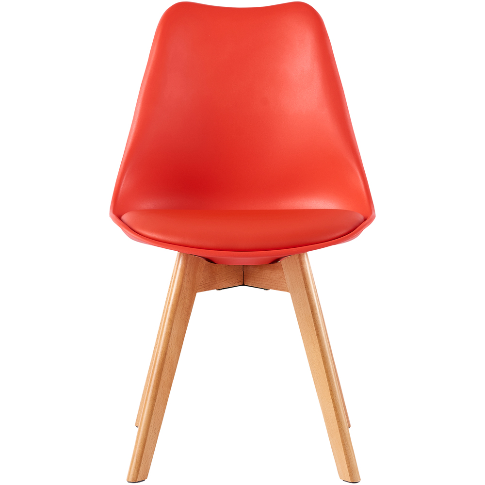Eva Set of 6 Red Padded Dining Chairs Image 3