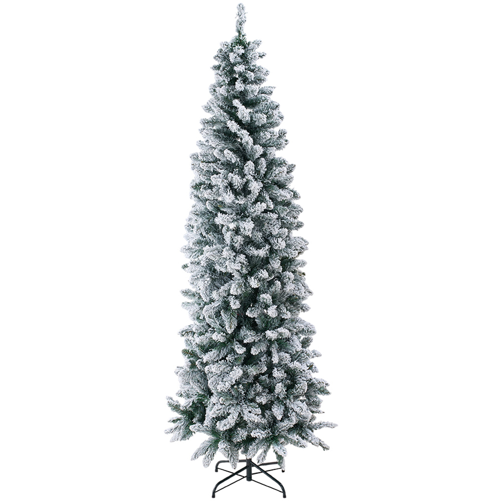 Living and Home X-Frame Stand Snow-Flocked Artificial Christmas Tree 5.9ft Image 1