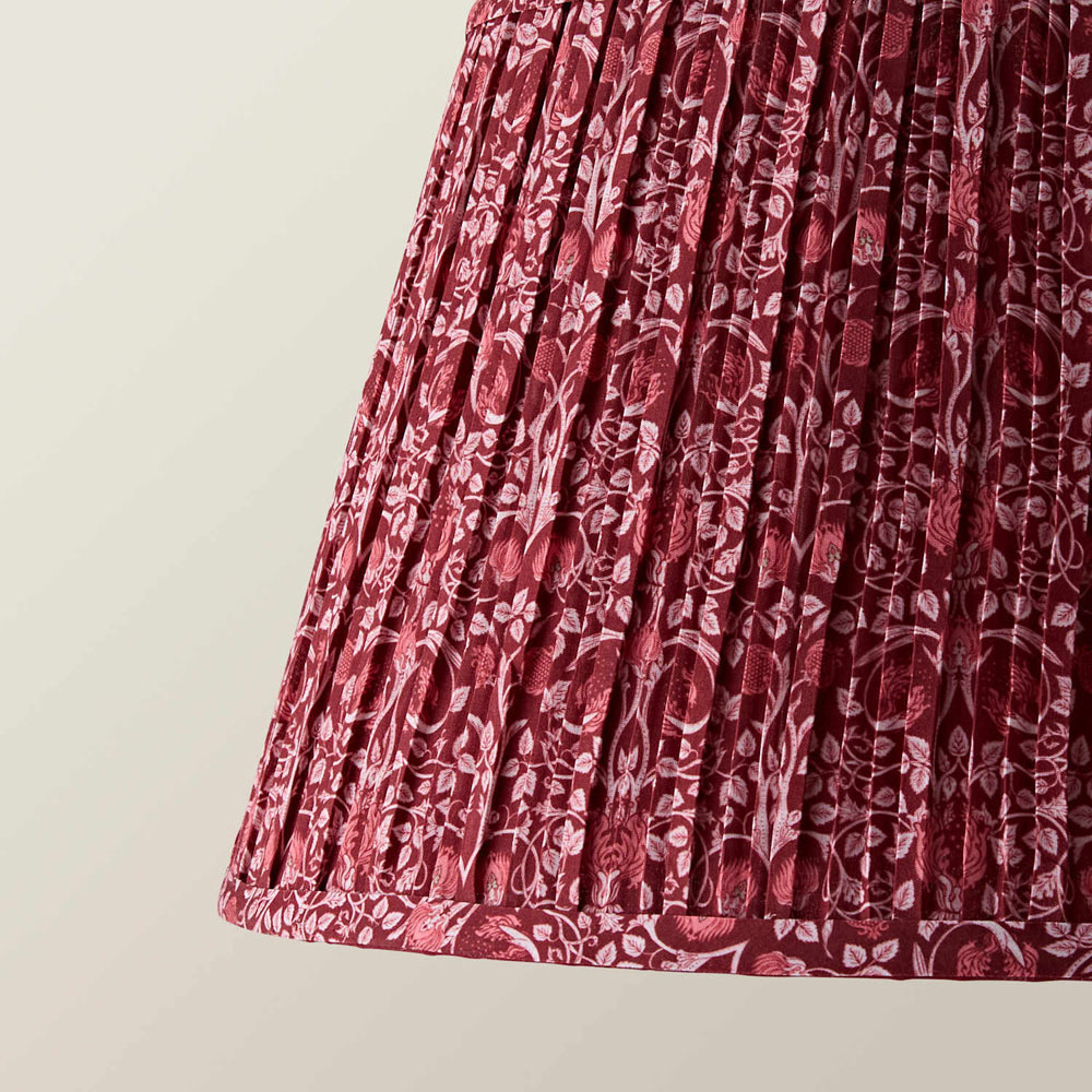 ValueLights Abel Burgundy Floral Pleated Tapered Ceiling Lamp Shade 45cm Image 4