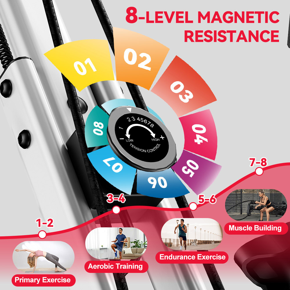 Rattrix White Magnetic Resistance Foldable Exercise Bike Image 3