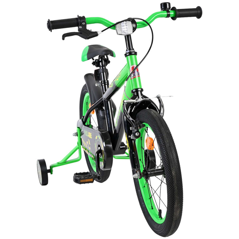 Volare Strike Kids 16 inch Green and Black Bike with Stabilisers Image 2