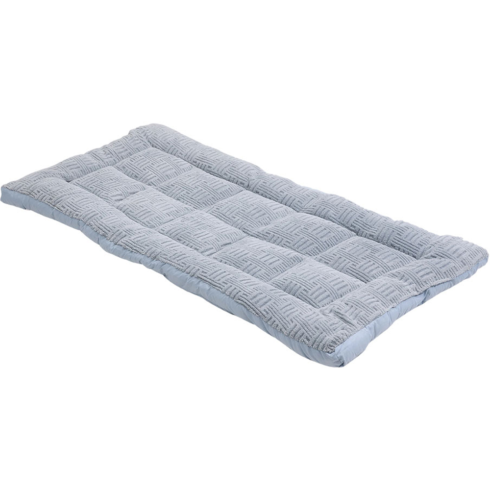 Living and Home King Size Grey and Blue Quilted Mattress Topper Image 1