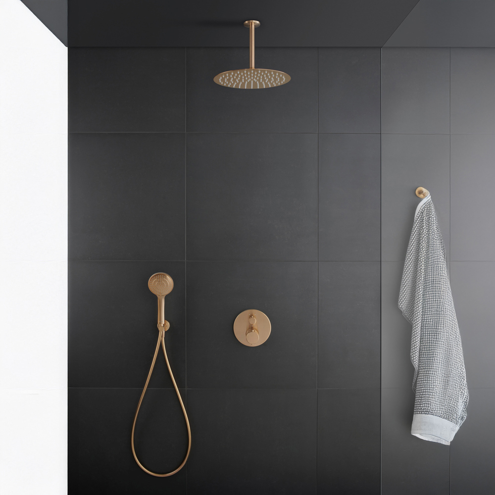 Duravit Brushed Bronze Ceiling Shower Arm 200mm Image 6