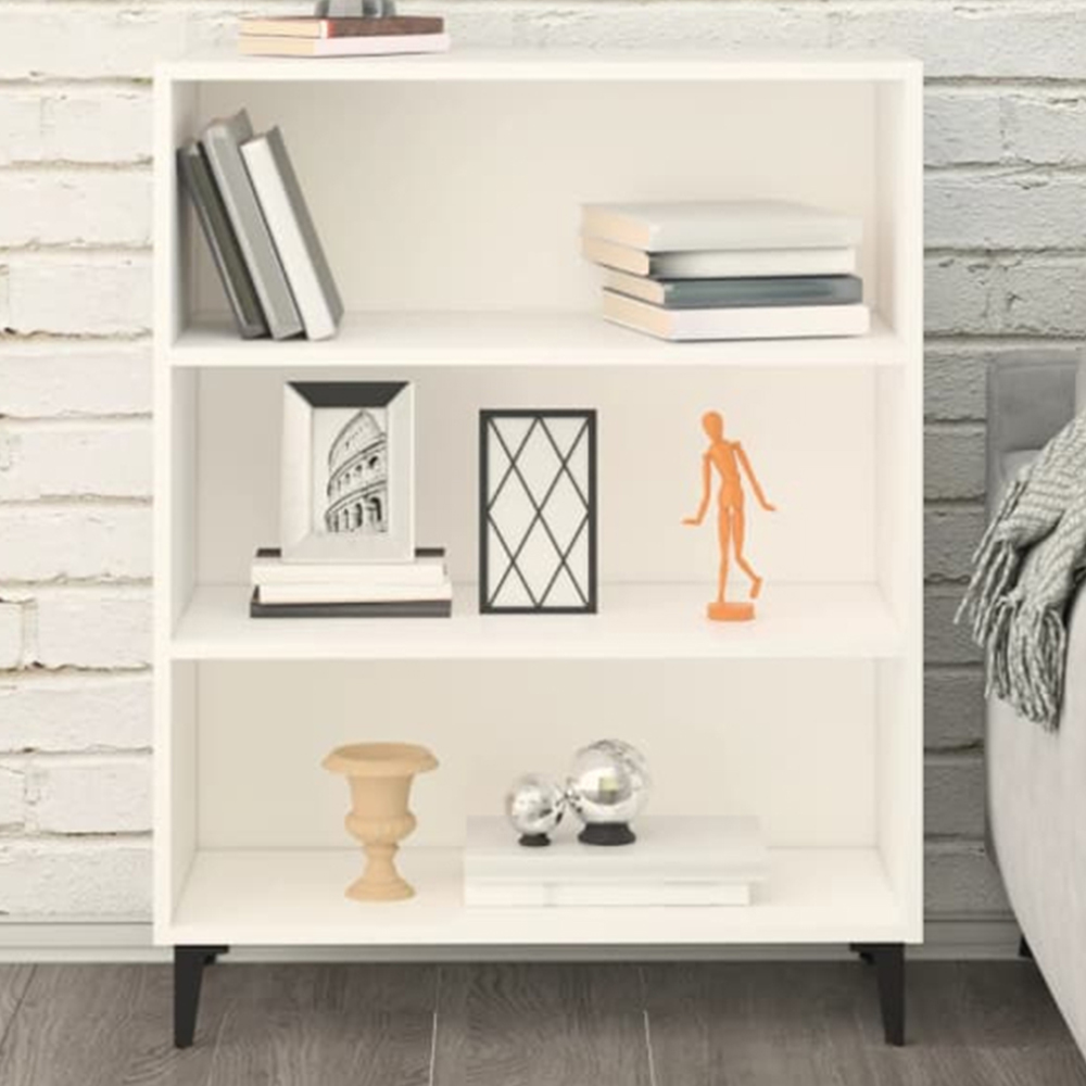 vidaXL 3 Shelf White Sideboard Image 1