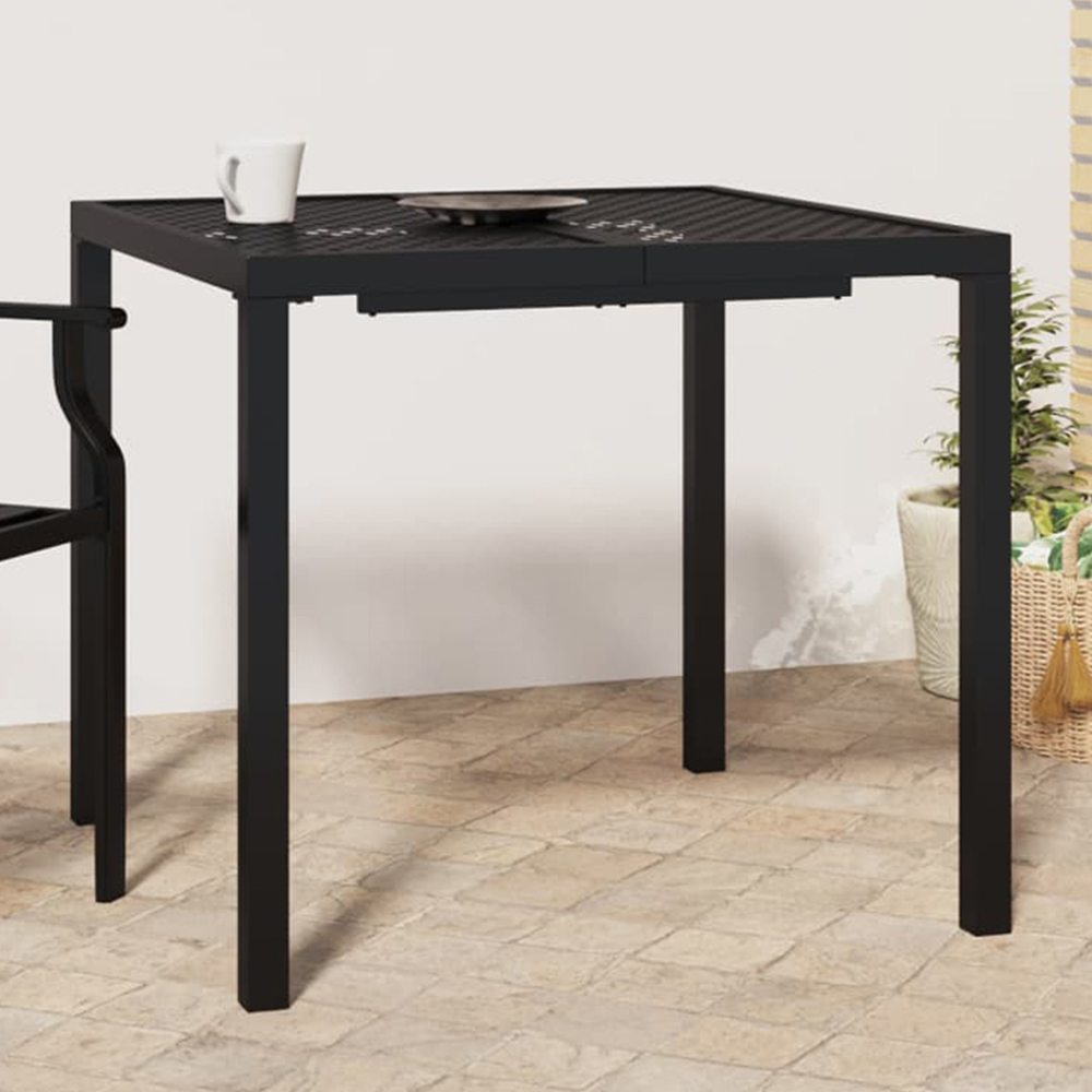 vidaXL 2 Seater Anthracite Powder Coated Steel Mesh Square Garden Table Image 1