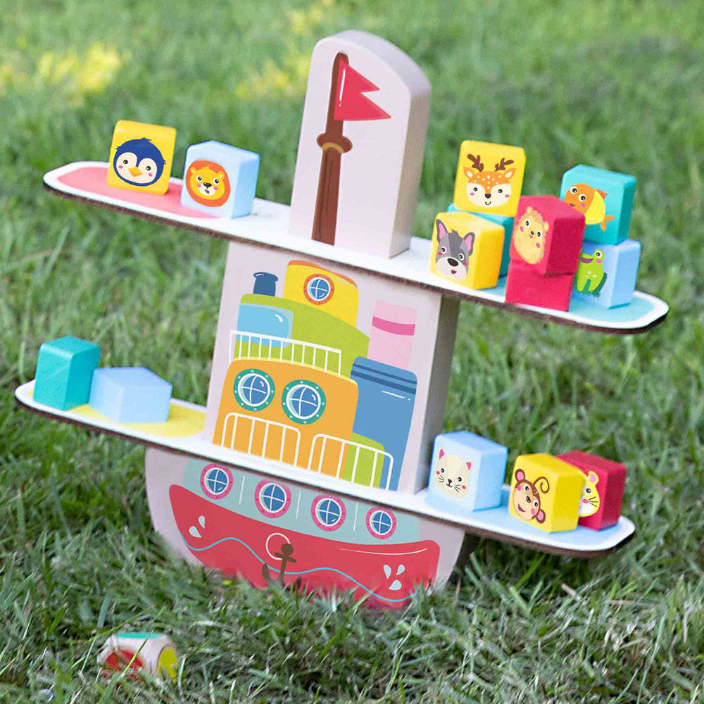 SES Creative Wooden Balance Boat Game Image 3