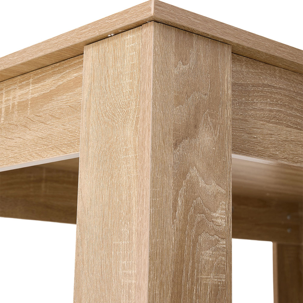 Living and Home 4 Seater Rectangular Dining Table Natural Wood Effect Image 5