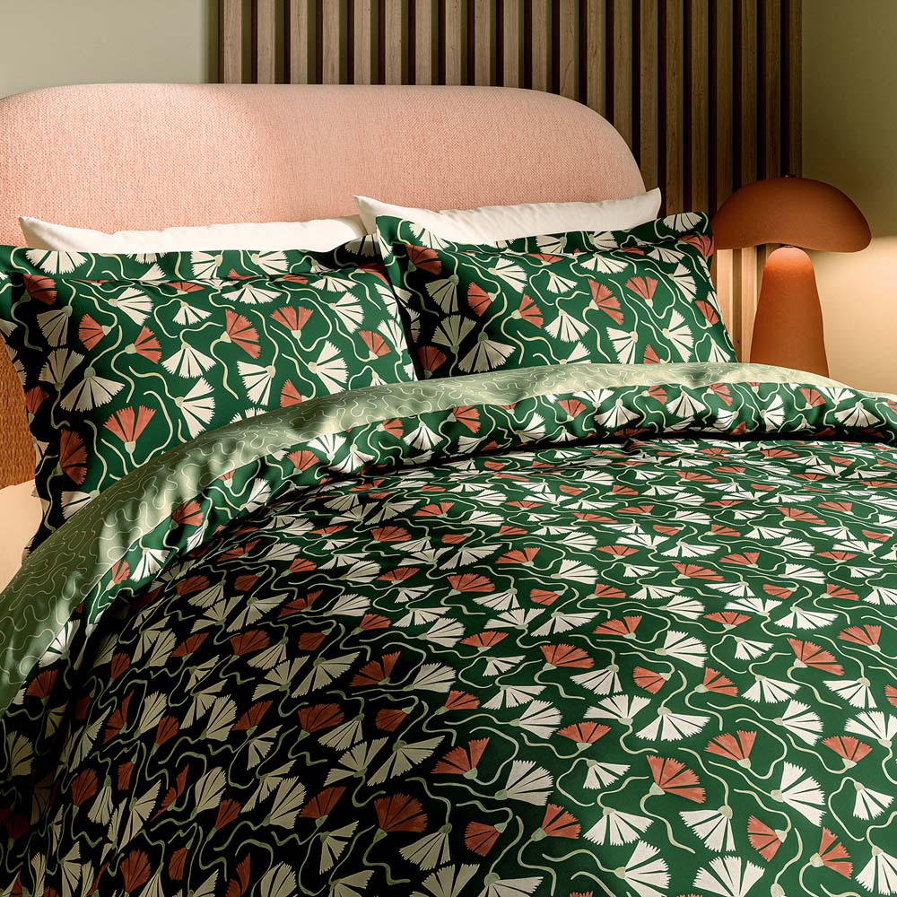 Scion Fan Floral Single Green Duvet Set Image 4