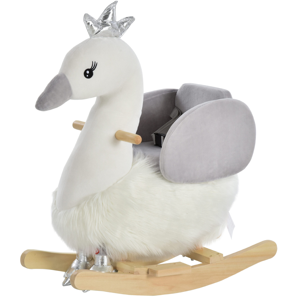 Tommy Toys Baby Rocking Horse Swan Ride On White and Grey Image 1