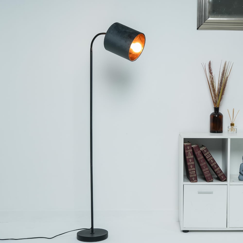 Kliving Hove Grey Shade Floor Lamp Image 2