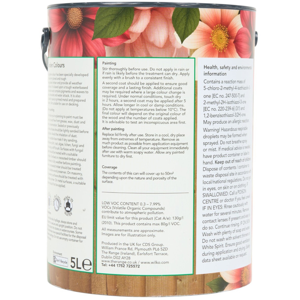 Wilko Garden Colours English Sage Green Wood Paint 5L Image 2