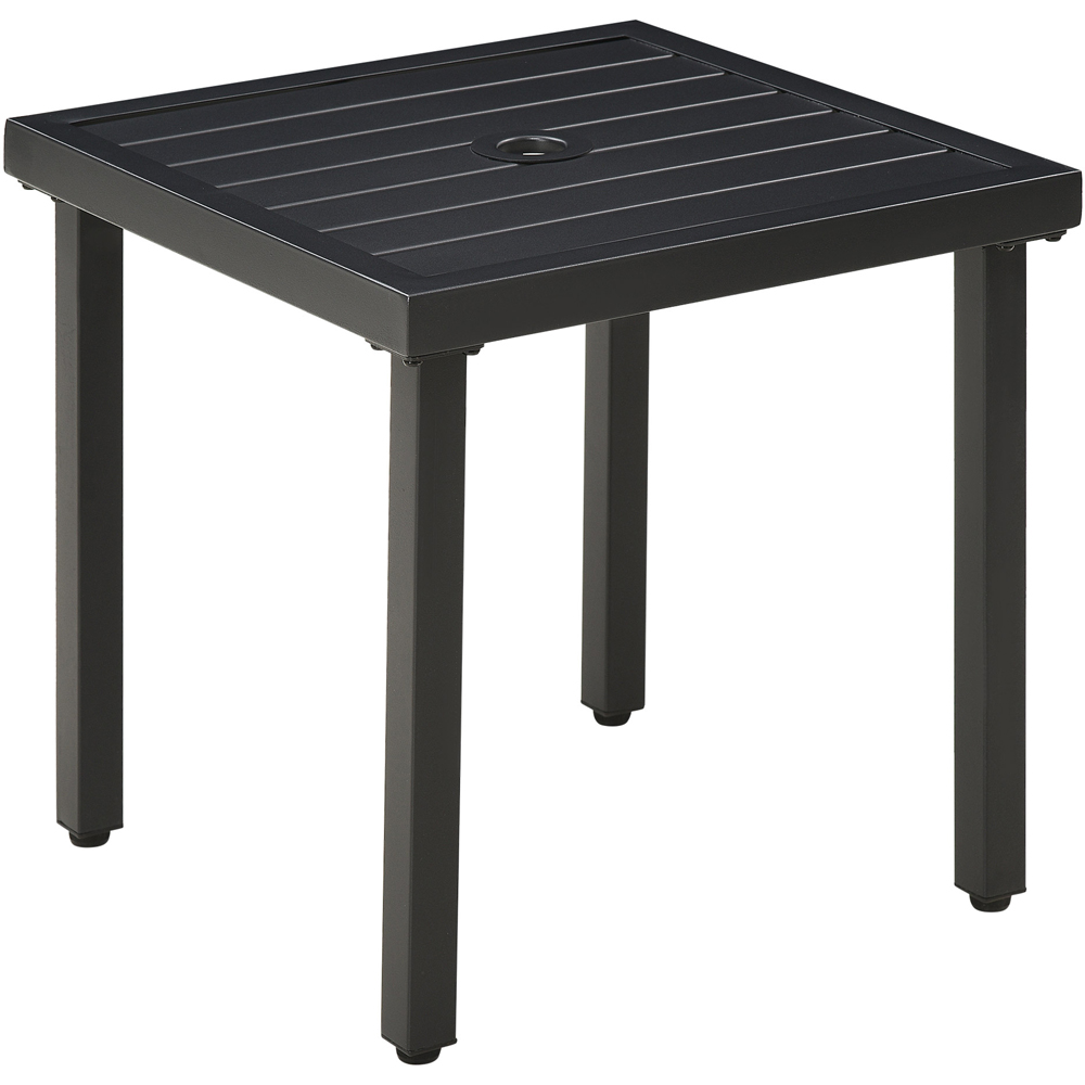 Outsunny Steel Garden Side Table Black Image 2