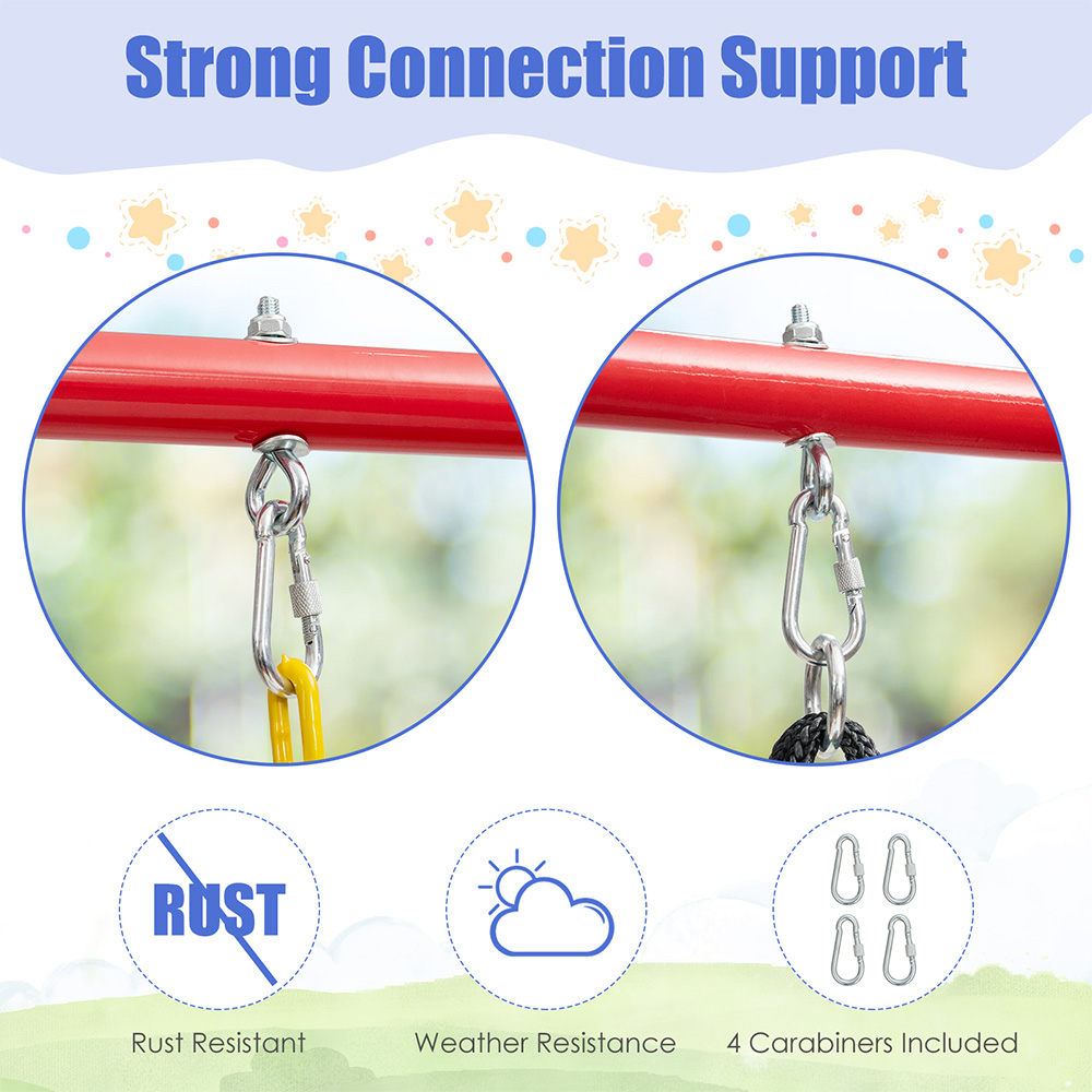 Costway Red and Blue Large Metal Swing Stand Image 5