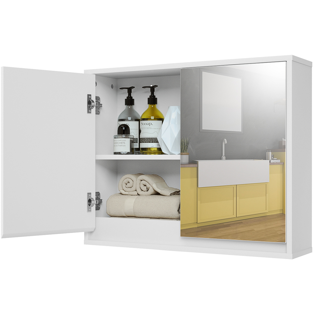 Costway 2 Shelf Double Mirrored Door Cabinet Image 3